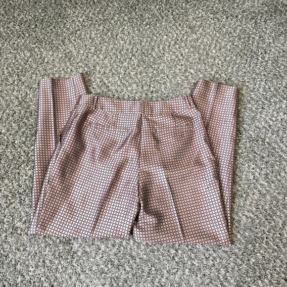 Kate Spade Dress Pants Pink Printed Size 4 Straight Leg High Rise Pockets New - Picture 3 of 7